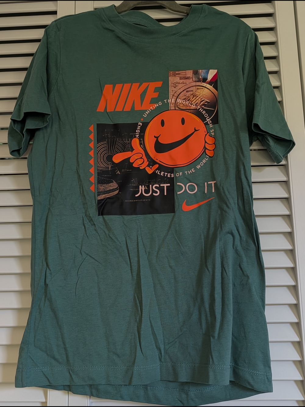 Nike Green Graphic Tee with Orange Logo